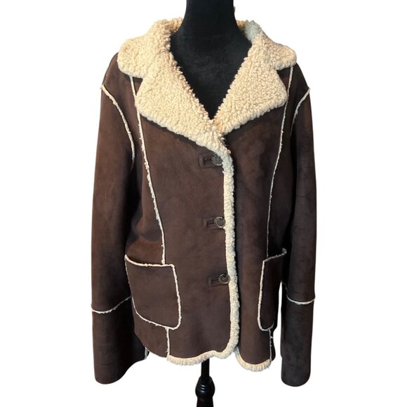 Marvin Richard’s Shearling Jacket‎ In Coffee Brown Size Large - Picture 2 of 11